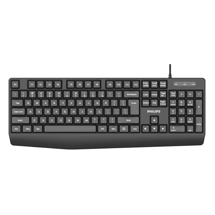 Teclado Philips Serie 2000 USB 104 Keys Negro Art.SPT6237B